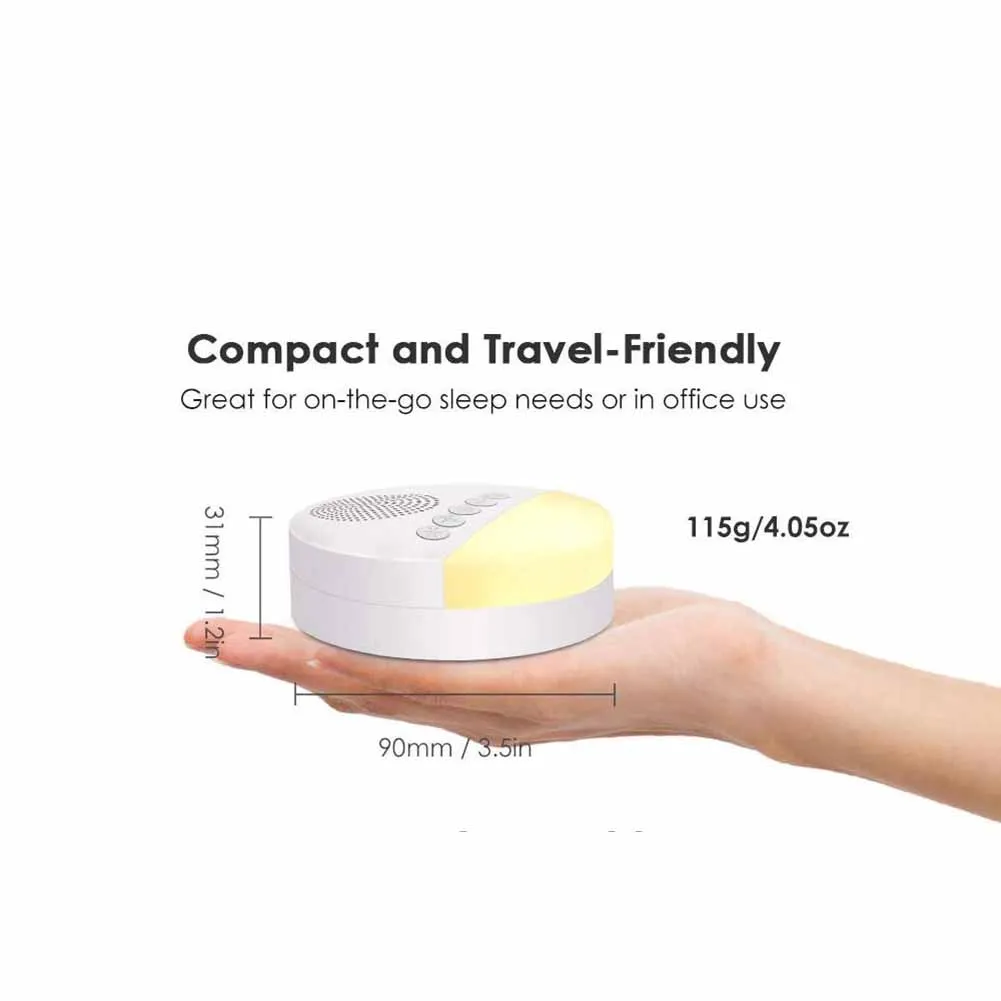 

White Noise Machine USB Rechargeable Timed Shutdown Sleep Sound Machine Night Light for Sleeping Relaxation Night Light Timer