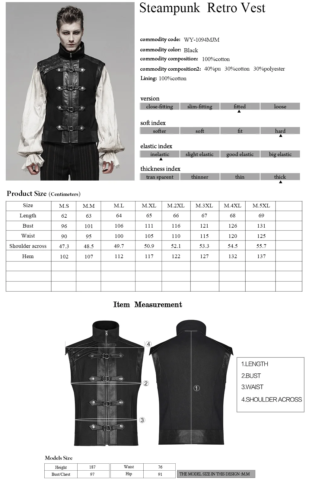 Панк RAVE Мужской Ретро жилет в стиле стимпанк ткань саржевого переплетения