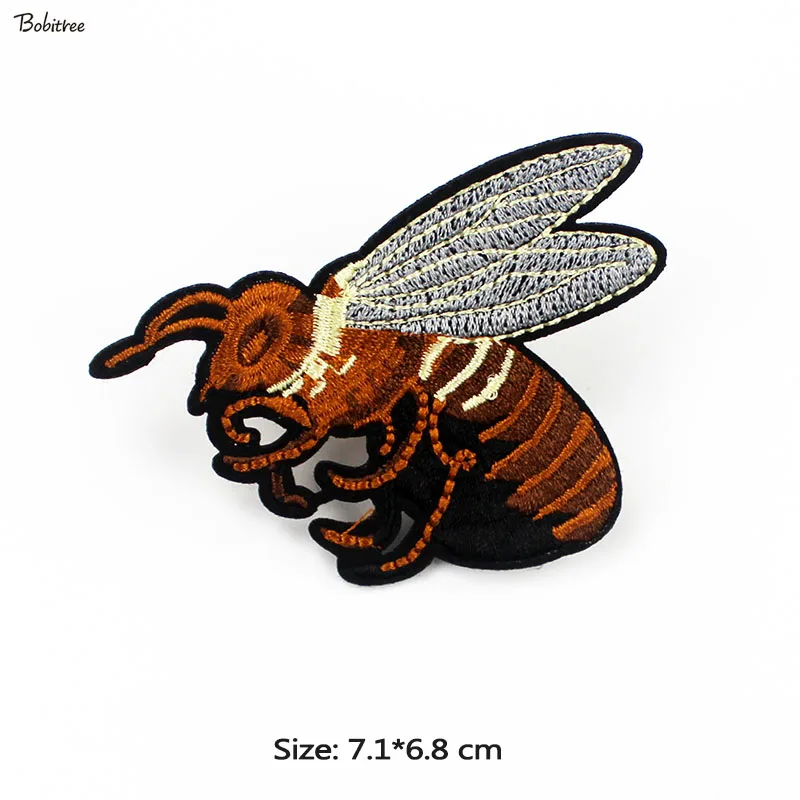Насекомое мотив большой пчелы термонаклейки эмблемы с вышивкой хлопок ткань