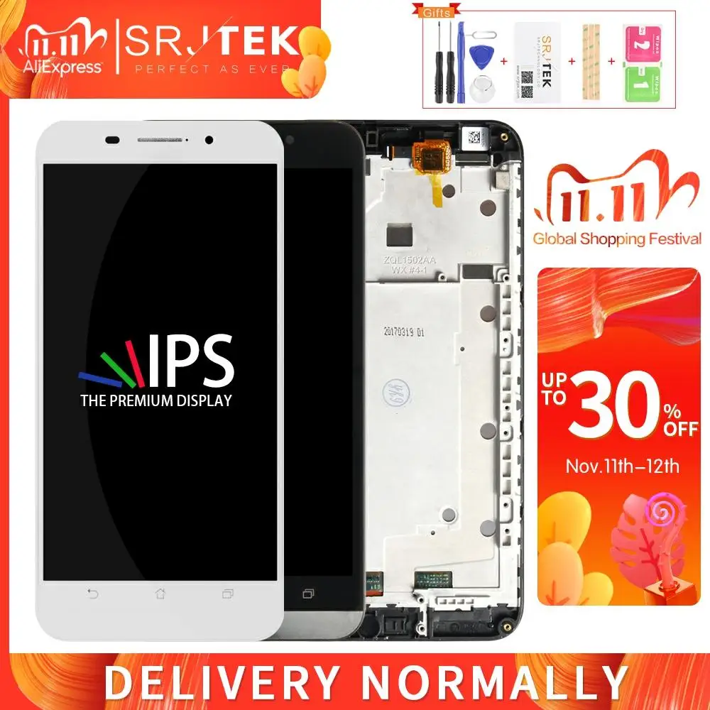 

Srjtek экран для Asus Zenfone Max ZC550KL LCD ZenFone 5000 Z010DA LCD ZC550KL сенсорный ZC550KL стеклянная рамка 5,5 ''1280*720
