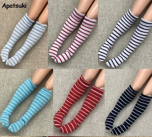 1 пара полосатых чулок для куклы Барби, носки средней длины для куклы Blythe 1:6, для куклы Момоко 16, аксессуары для кукол, детские