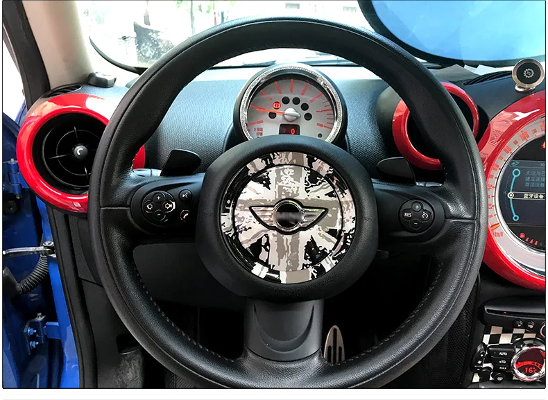 Автомобильный руль ЦЕНТР 3D выделенная Автомобильная наклейка для Mini Cooper R55 R56 R60 R61 F55 F56 F60 Clubman земляк аксессуары