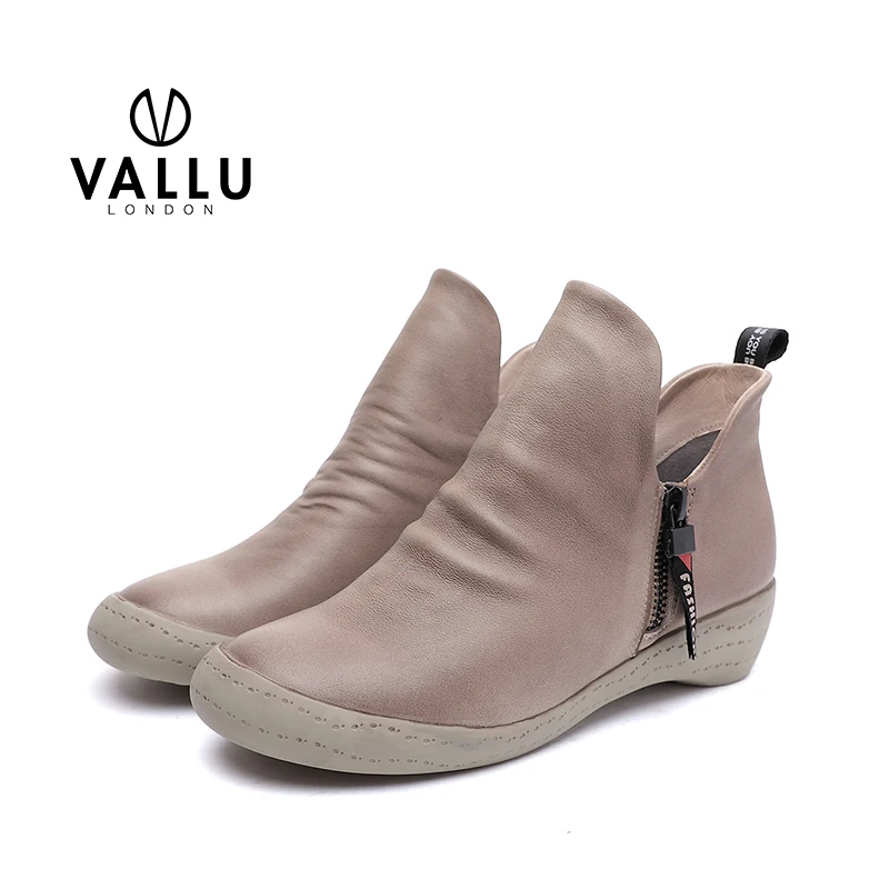 

2019 Winter Ankle Booties Lady Fashion Women' s Natural Cow Leather Boots Handmade New Arrival Low Heel Short Shoes Female