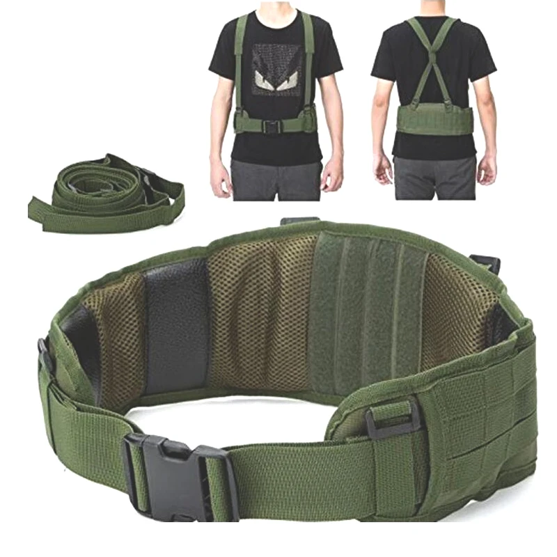 

War Battle Belt Tactical Men Army Military Nylon Belt Girdle Police Airsoft Hunting Bag Carrier Soft Padded Waistband