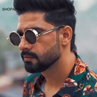 Солнцезащитные очки в стиле стимпанк для мужчин и женщин UV-400, Классические готические Роскошные брендовые дизайнерские круглые очки в металлической оправе, в стиле ретро