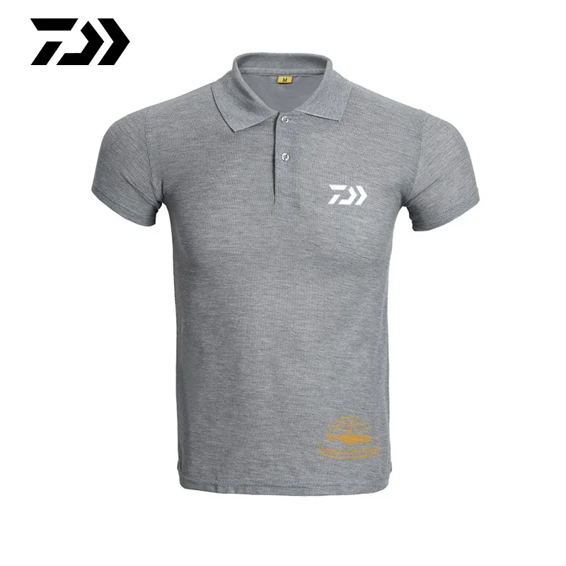 

2020 Daiwa Men's Summer Fishing T-shirts Outdoor Mountaineering Solid Color Lapel Short-sleeved T-shirt Casual Fishing Clothes