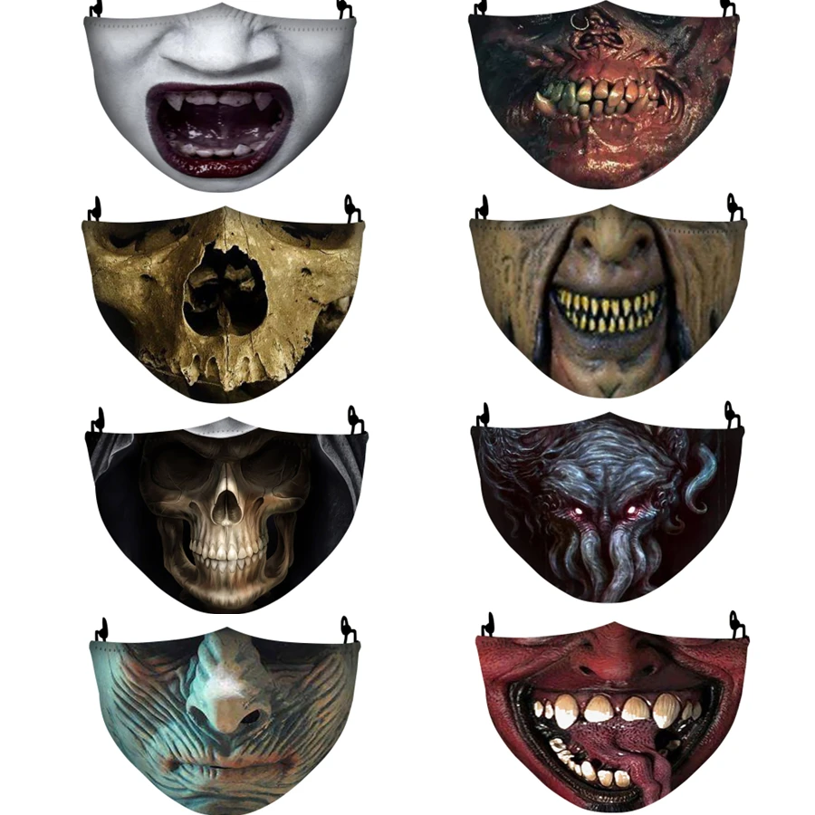 Маска на Хэллоуин Пылезащитная многоразовая маска может положить фильтрующий