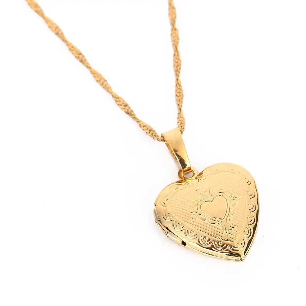 Кулон в виде сердца золотого цвета кулон медальона на цепочке ювелирные