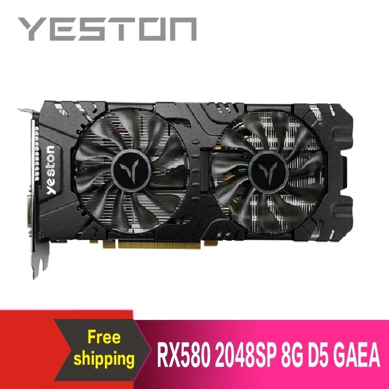 Yeston Radeon RX580 2048 SP-8G GDDR5 PCI Express x16 3,0 видеоигровая видеокарта внешняя видеокарта для рабочего стола