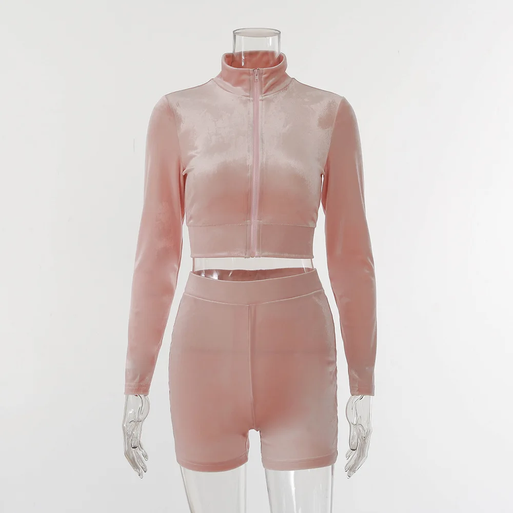 

Women's Autumn Diamond Letter Jogger Sports Shorts Suit Tracksuit Crop Top Biker Shorts 2 Piece Set Outfits for Women