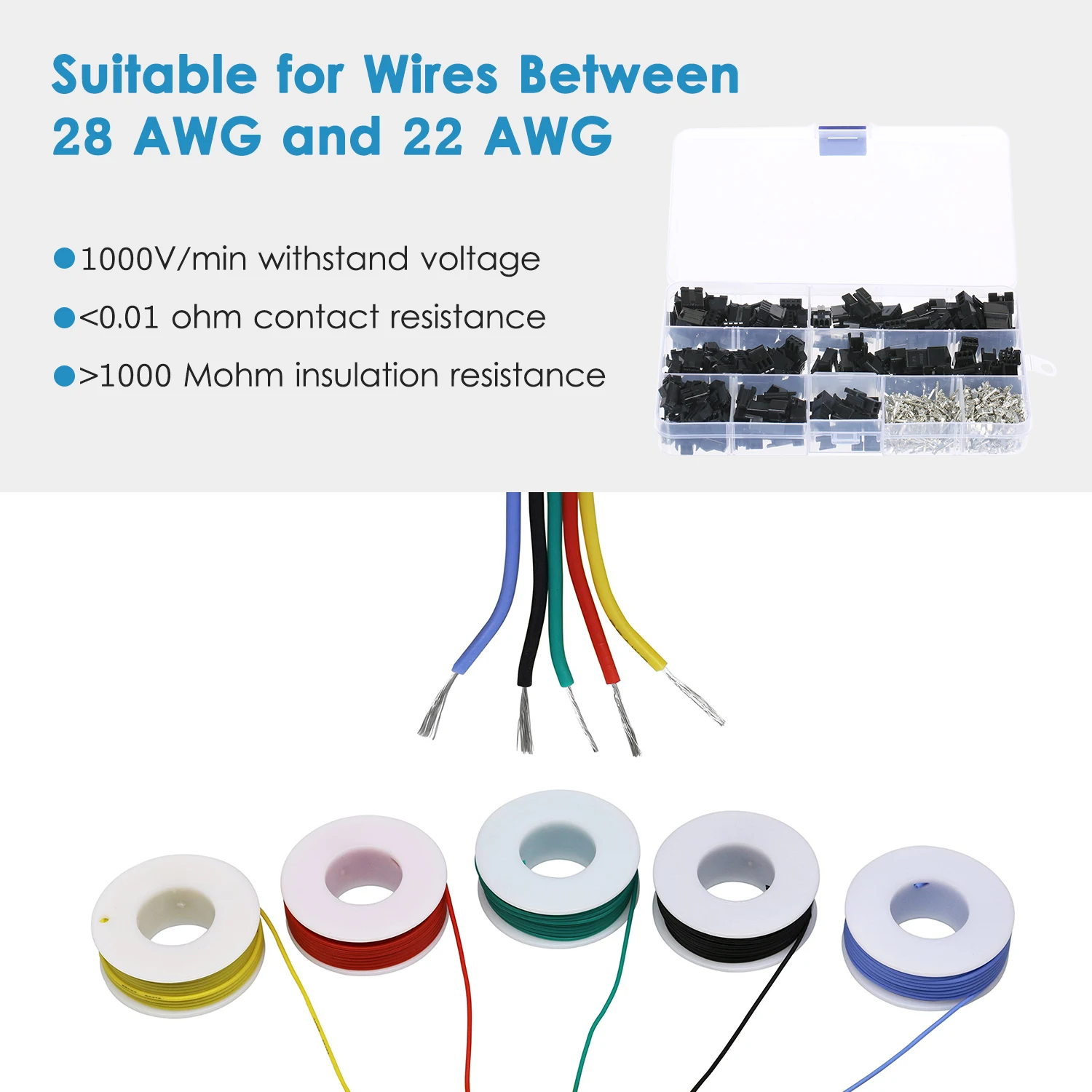 

480Pcs 2.54mm Pitch 2-Pin 3-Pin 4-Pin Connector Housing Assortment Kit Female for Male Dupont Connector Set for Jumper Wire
