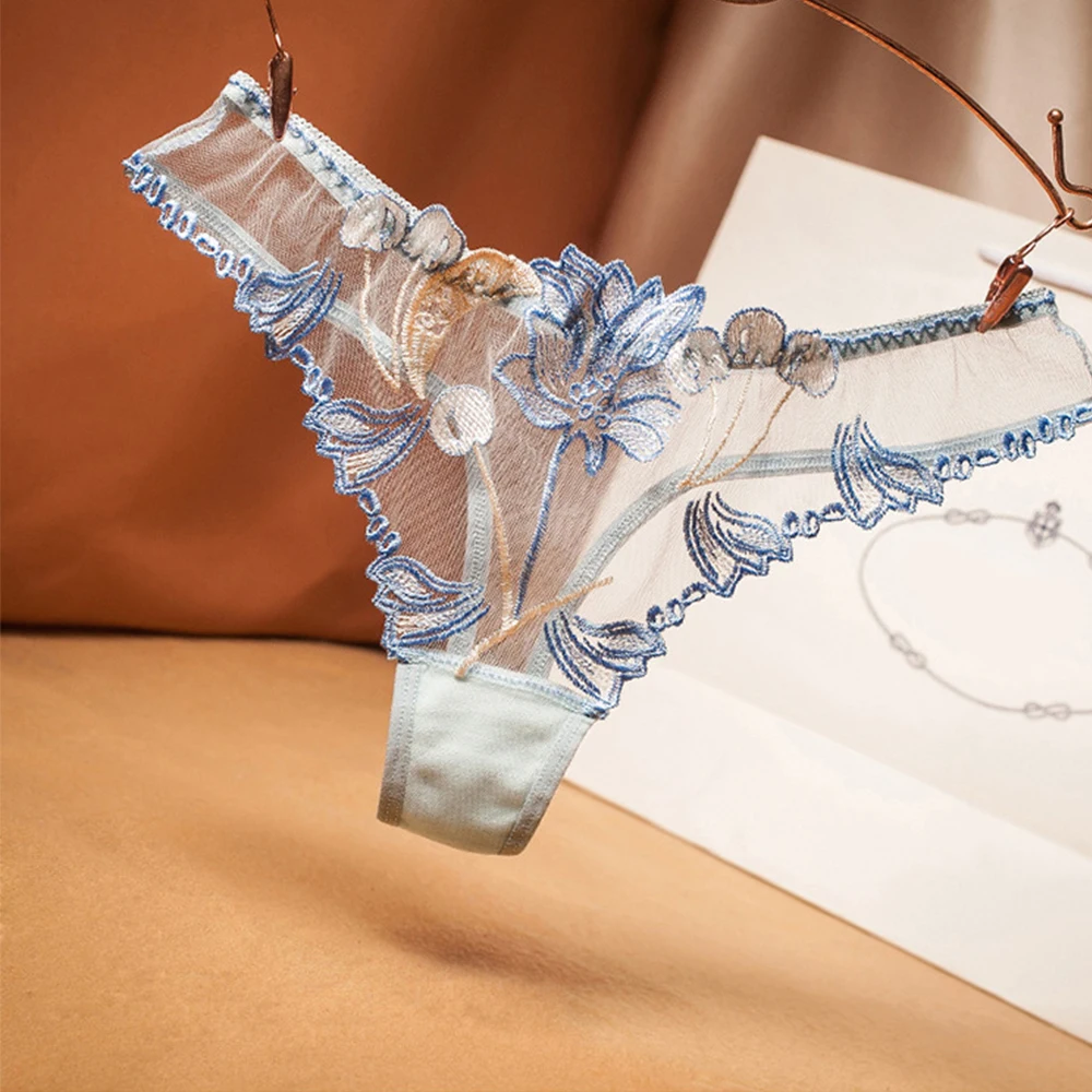 2020 Fashion Sexy Mesh Gauze Transparent Women Panties Low Waist Thong Cotton Crotch T | Женская одежда