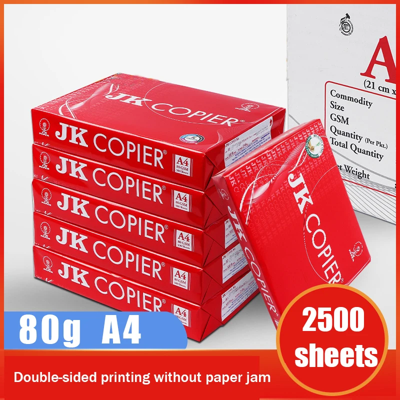 

2500 Sheets A4 Paper 70g 80g Copy Paper 500 Sheets A Pack 5 Packs A Box Whole Wood Pulp A4 Paper General Printing Paper