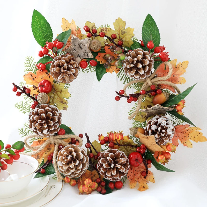 30 см Рождественский венок ручной работы из ротанга кулон гирлянда торговый центр