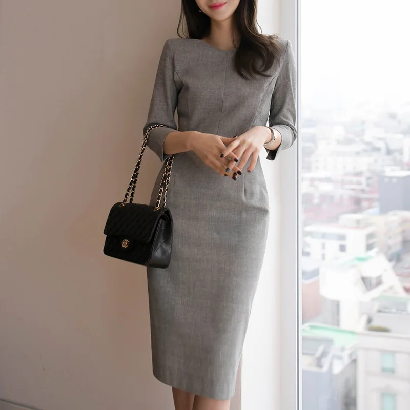 

High Quality 2020 Autumn Fashion Women OL Dress,Professional Slimming Formal Meeting Interviewer Party Pencil Dress,