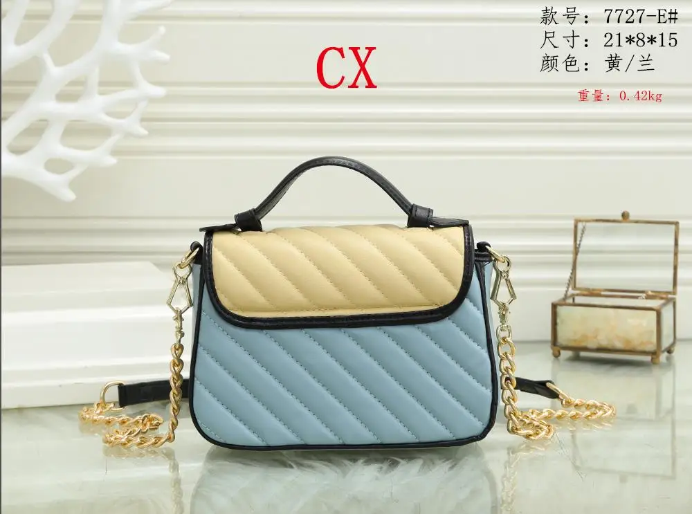 

2021 New GG fashion stripe One Shoulder Messenger metal chain bag leather Marmont Bag Mini love women bag