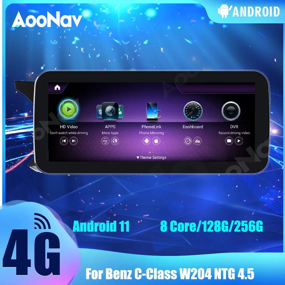 

Автомобильный радиоприемник 64G 128G 256G, GPS-навигация, мультимедийный плеер для Benz C Class W204 NTG 4,5 2011 2012 2013 2014, головное устройство, стерео