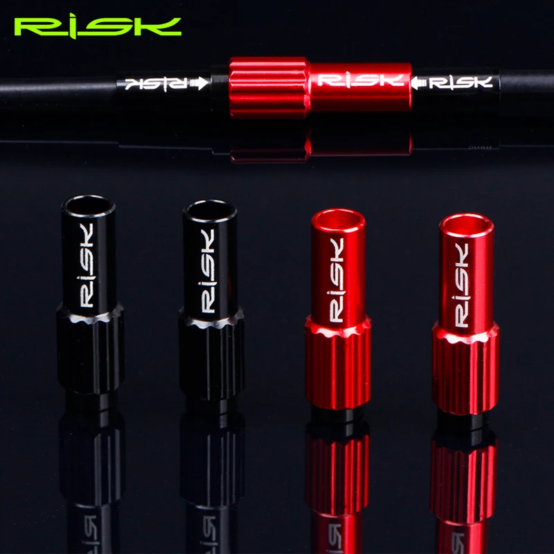 

RISK 2 Pcs MTB Road Bike Derailleur Shift Cable Cap Connector 4mm Microshift Bicycle Shifter Line Fine Adjustment Screw Bolts