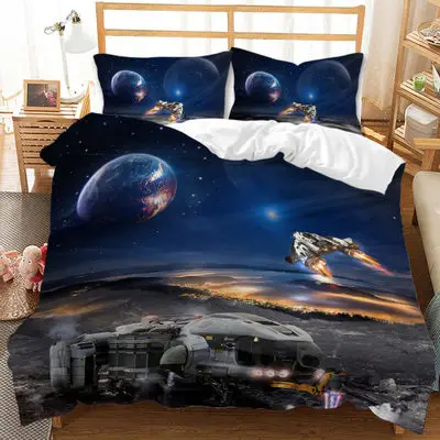 3D Galaxy пододеяльник набор из 3 предметов комплекты постельного белья с узором