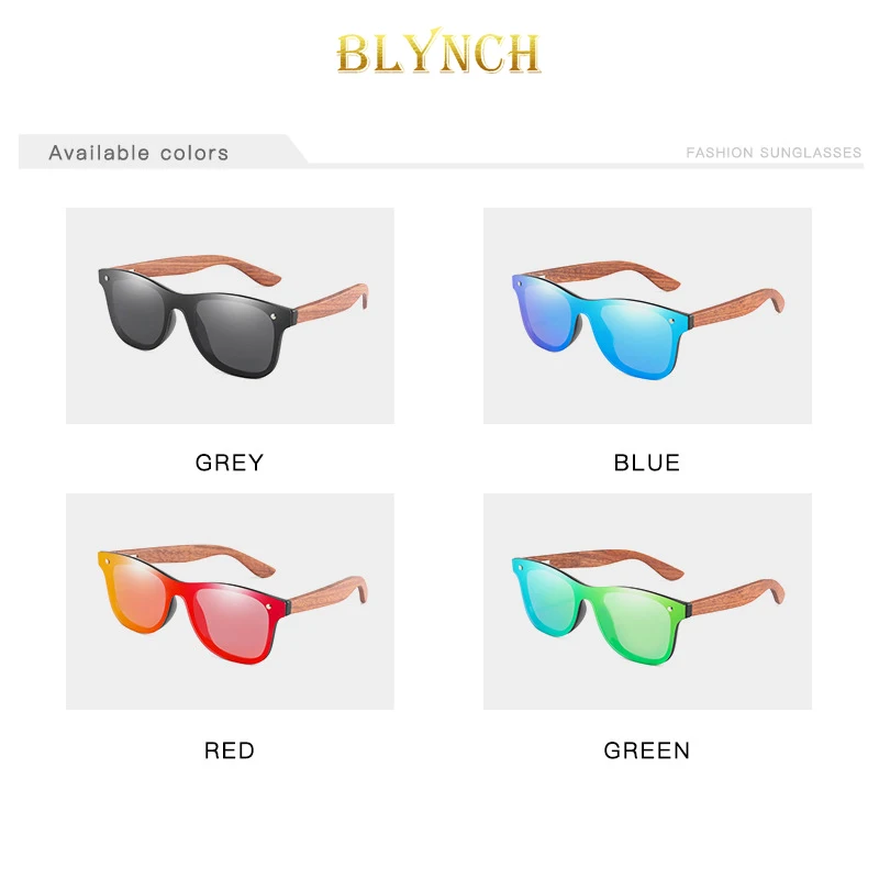 

BLYNCH sunglasses women sunglasses men Rimless Polarized Mirror Anti-Reflective UV400 Bamboo oversized sunglasses