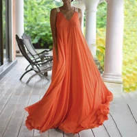 bohemian dress maxi loose orange tunic long beach dress summer kaftan beach woman cover up large xl mesh dresses elegant