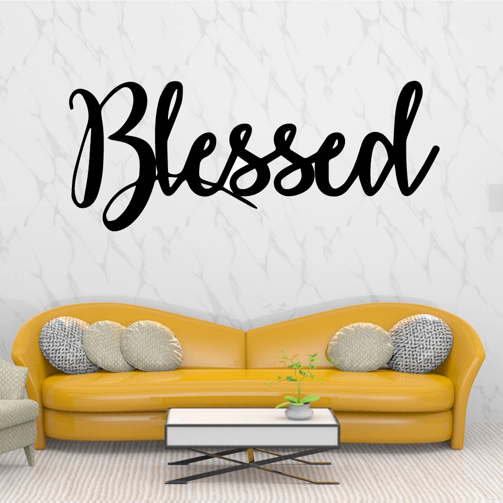 

Персонализированные настенные водонепроницаемые наклейки с надписью «blessed», декор для стен, домашний декор, детский дом, украшение для спал...