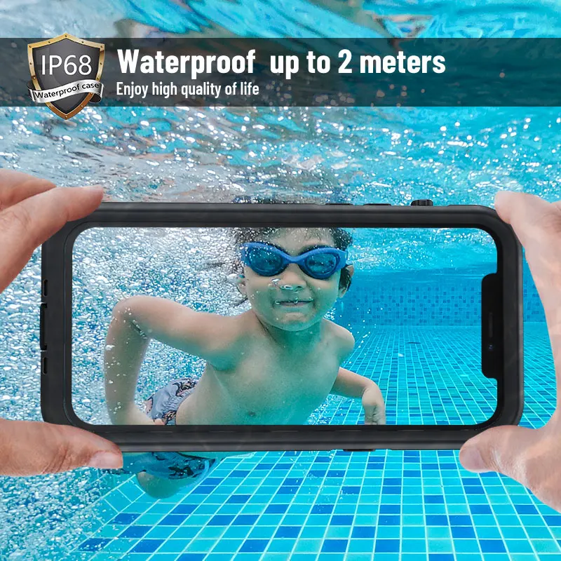 

IP68 Водонепроницаемый чехол для телефона iPhone 15 14 13 12 11 Pro Max XR XS MAX 8 7 6 6splus SE, Чехол для плавания, противоударный прозрачный чехол 360