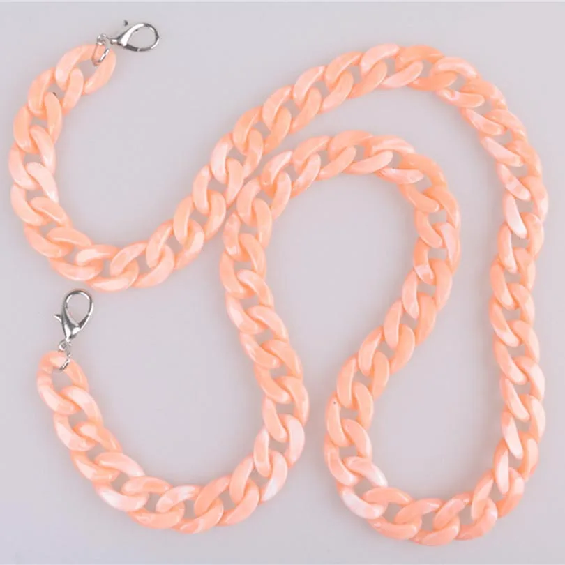 2021 New Acrylic Resin Chain Bag Strap for Handbags Women Gold Purse Chains for Plastic Bags Accessories Acrylic 60/120cm Chain