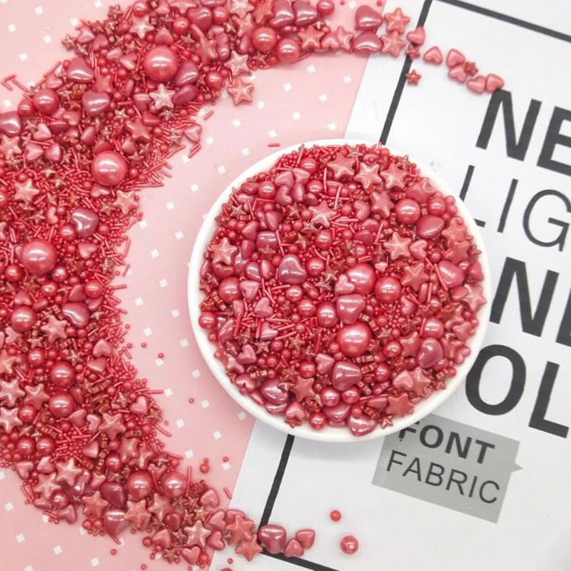 Съедобные Цветной сахарные шарики синий и красный цвета выпечка торта DIY