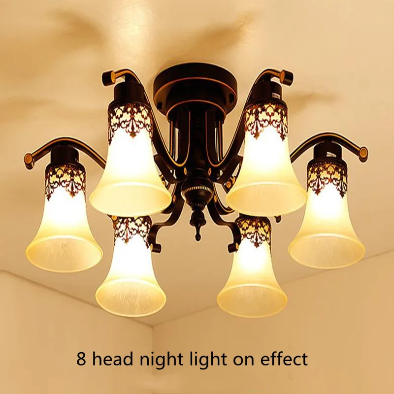 

American ceiling lamp bedroom study dining room lamp retro iron European lighting Christmas decoration
