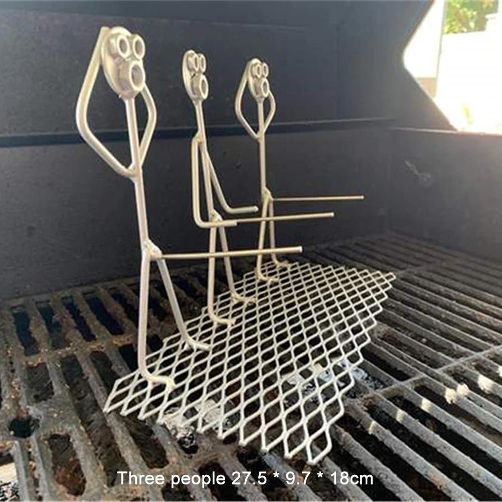

Portable Barbecue Grill Outdoor Camping BBQ Rack Stand Metal Novelty Craft Brat Hot Dogs Guys Skewer Holder BBQ Accessories