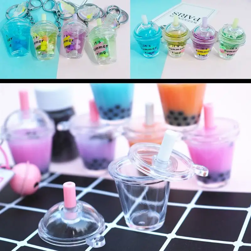 10Pcs Mini Frappuccino Cup Coffee Dollhouse Miniature Simulation Plastic Cake Ice Cream Cups Keychain Jewelry Making | Украшения и