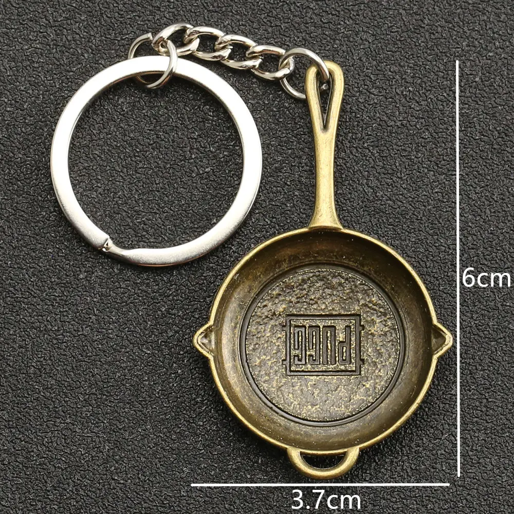Antique Bronze Pan Брелоки для сковороды, сковорода, сковорода, курица, ужин, мишень, брелок, брелок, кольцо, оружие в Военном Стиле, игра, ювелирные изделия - Цвет: Antique Bronze Pan