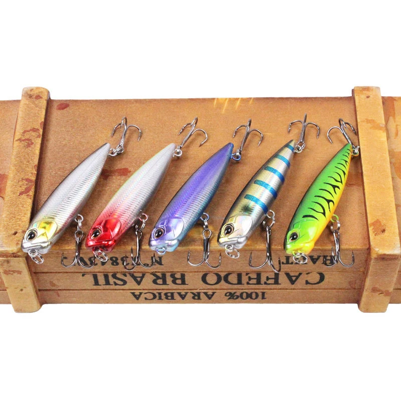 

1PC Crazy Pencil Popper Fishing Lures 6.5cm 5.6g Floating Water Long Casting Wobblers Artificial Hard Bait For Bass Pike Pesca