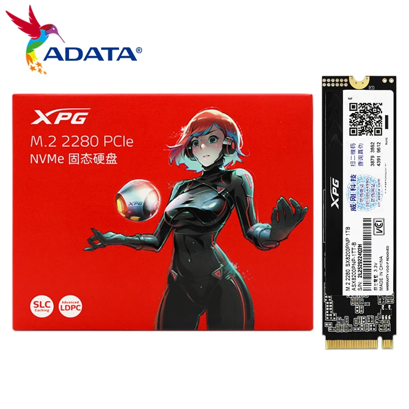 

ADATA XPG SX8200 PNP SSD 2TB Internal Solid State Disk M.2 2280 PCIe Gen3x4 NVMe 1.3 3D TLC Hard Drive 1TB For Desktop Laptop PC