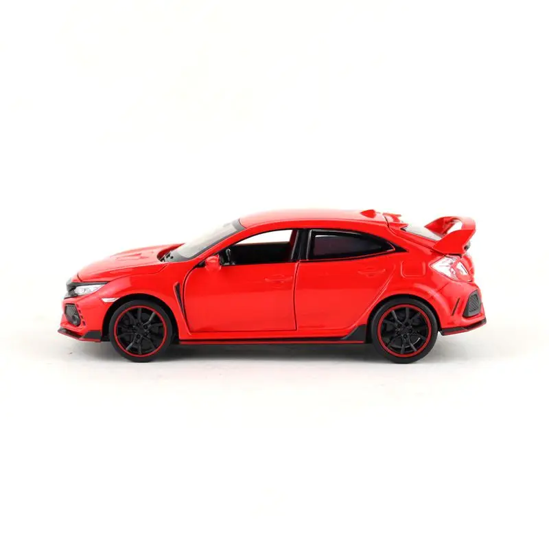 1:32 Масштаб/Литье под давлением металлическая игрушка/Honda Civic Тип R гоночный автомобиль/звук и свет/оттяните назад набор для обучения/фестиваль подарок для ребенка