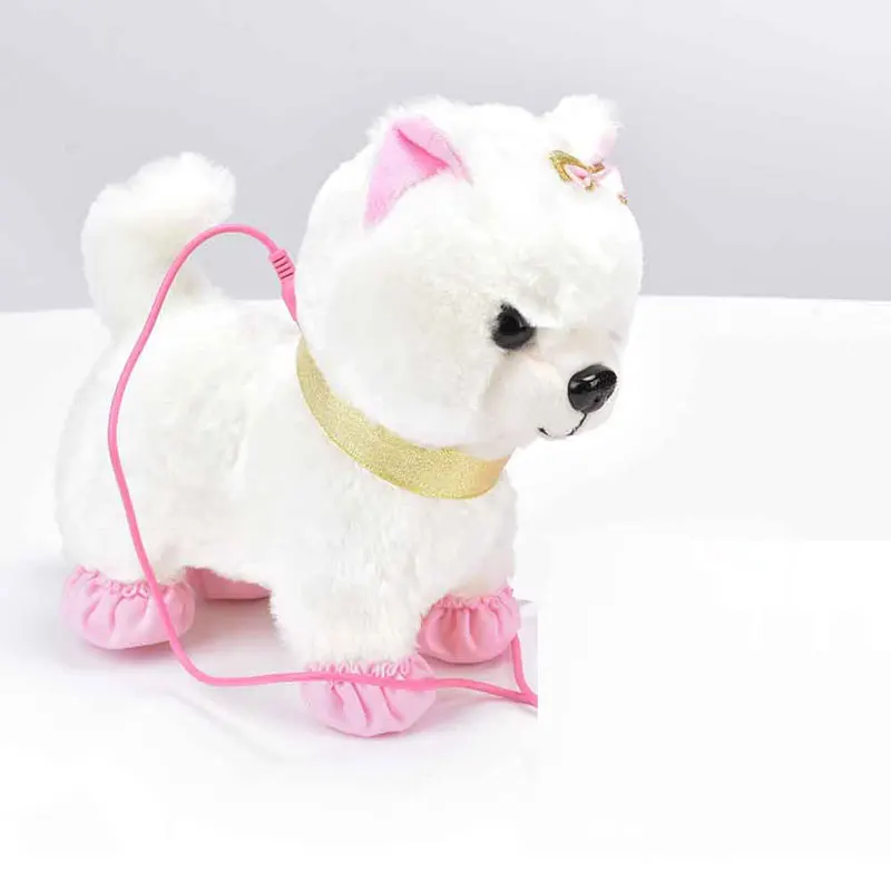 

Electronic Plush Dog Robot Puppy Toys Sound Control Interactive Teddy Pet Walk Bark Leash Teddy For Children Xmas Birthday Gifts