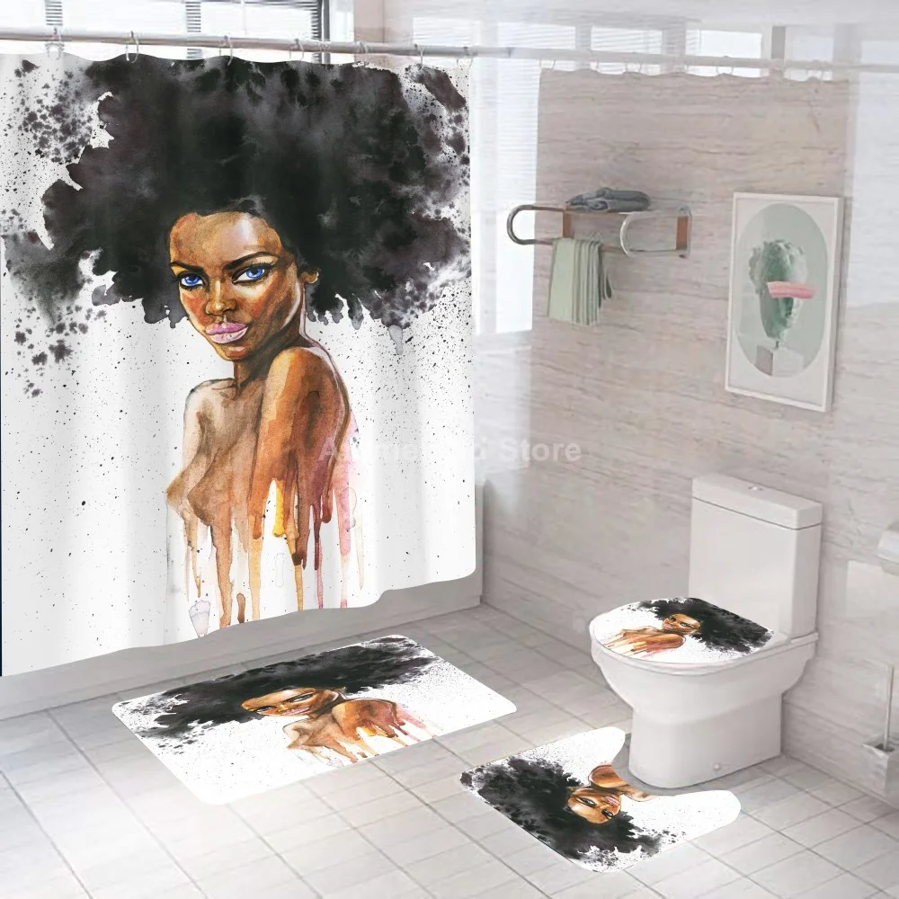 Красивые шторы для душа африканских девушек занавески ванной Мультяшные наборы