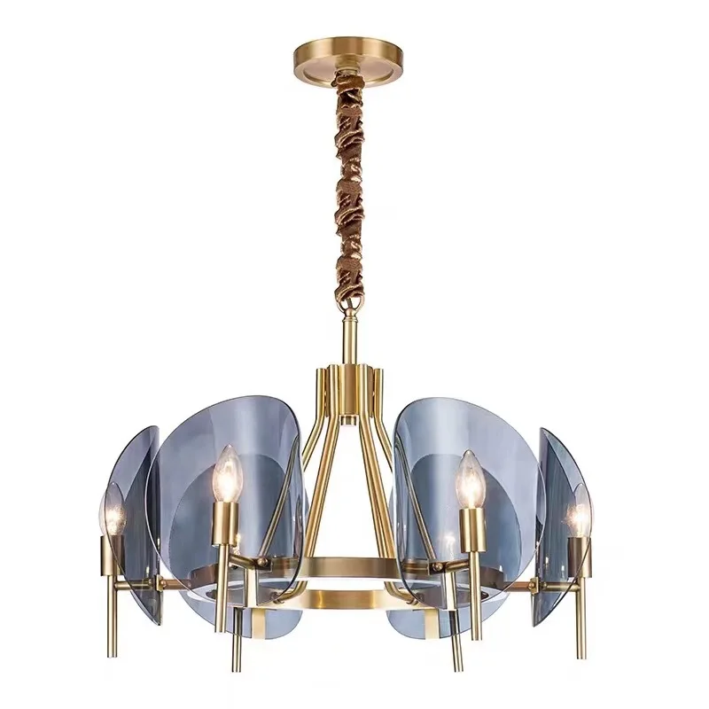 

Postmodern light luxury glass chandelier villa showroom dining room living room bedroom stylish simple chandelier