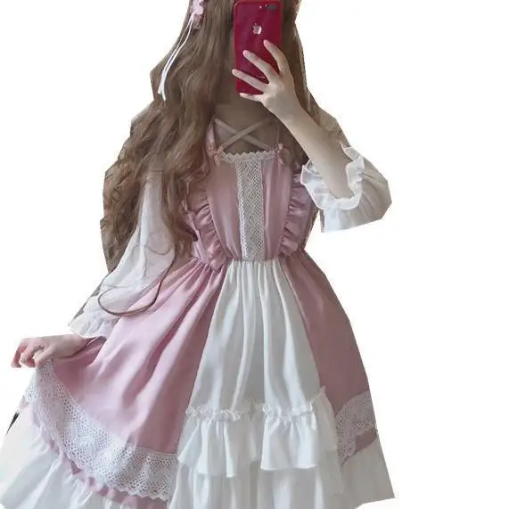 

2021 skirt Japanese soft girl original Lolita dress cute student daily skirt long sleeve dress ins super popular group