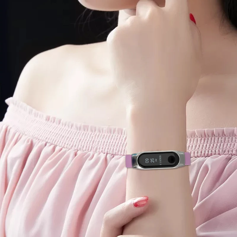 Цветной кожаный ремешок для Xiaomi Miband 4 3 наручных часов Mi Band аксессуары браслет
