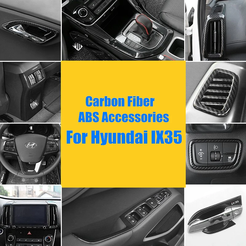 

For Hyundai IX35 2018-2021 Car Styling Accessories Interior Molding Carbon Fiber ABS Decroation Cover Trims