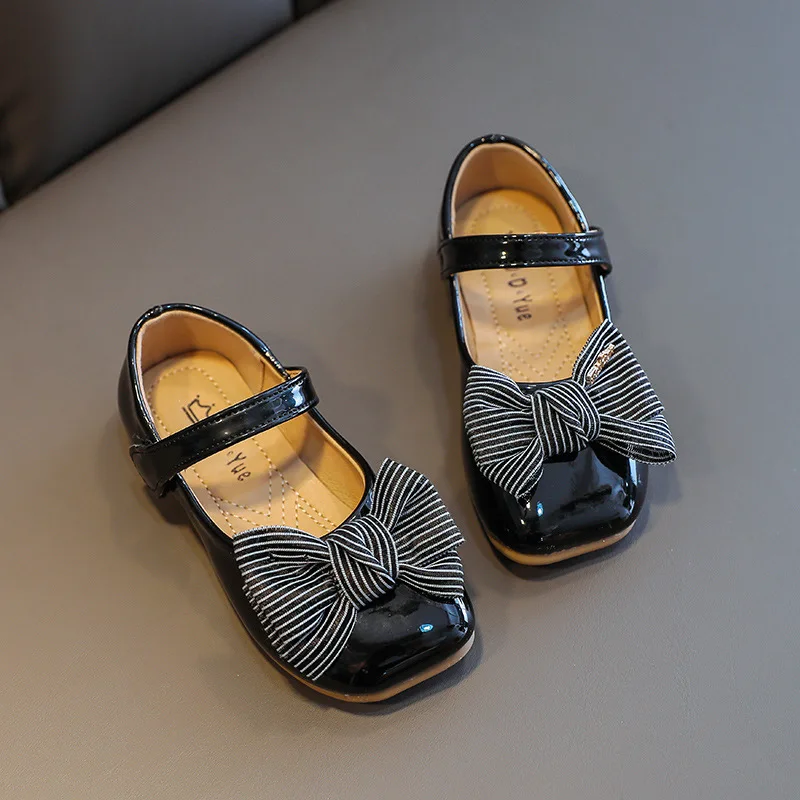 

Girls Leather Shoes 2020 Autumn Female Children Flats Shoes Bowknot Comfortable Soft Bottom Outdoor Student Kids Shoes