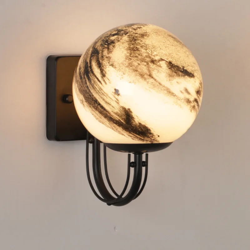 

Теплый прикроватная настенная лампа для спальни нордический Креативный светодиодный светильник для гостиной, подсветка стен в коридоре со...