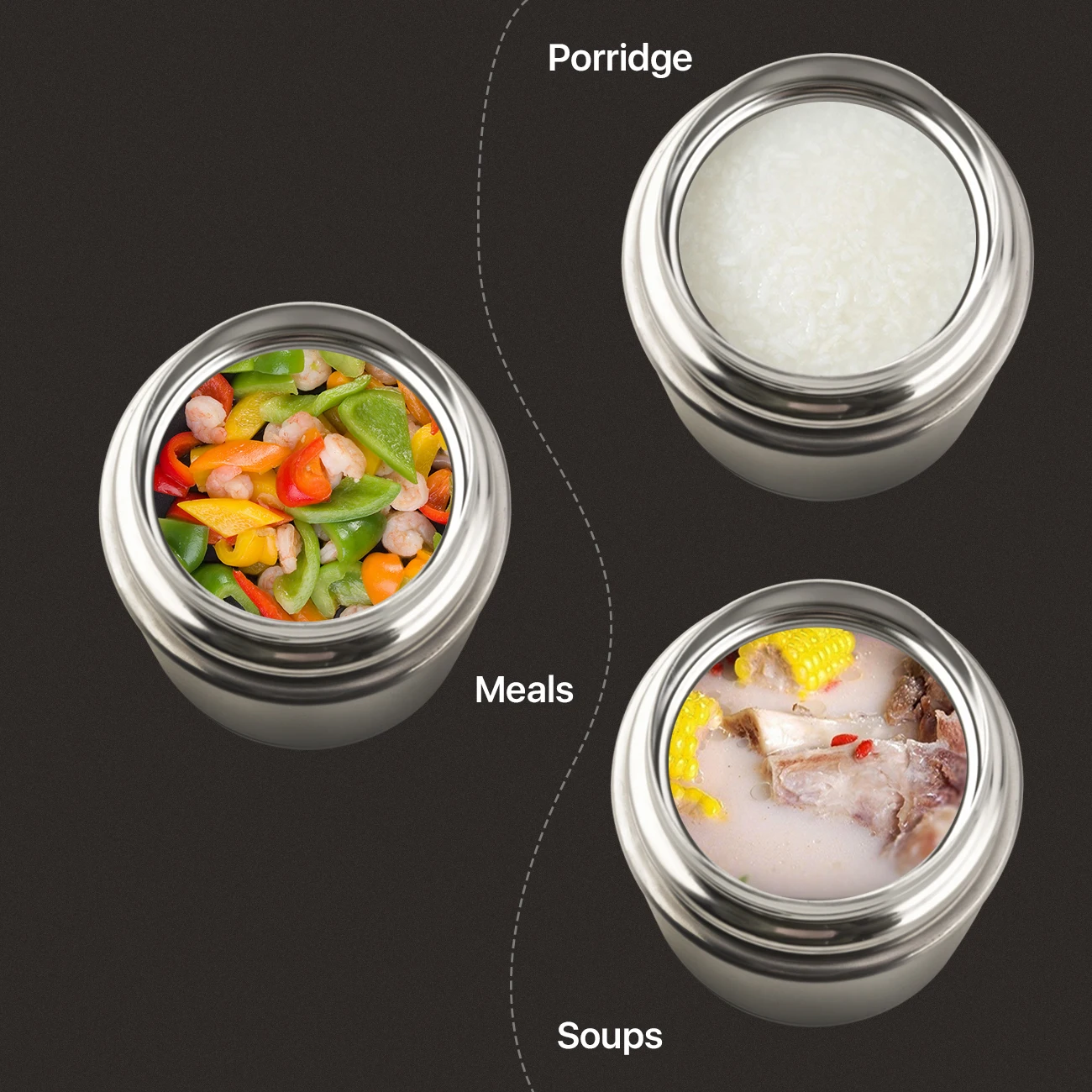 Контейнер для супа из нержавеющей стали 800 мл со складной ложкой термос с