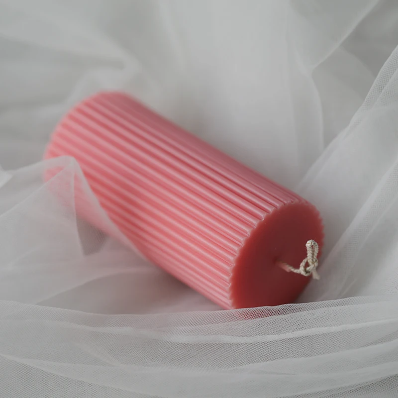 Полосатая цилиндрическая форма для свечей ароматическая пластиковые формы