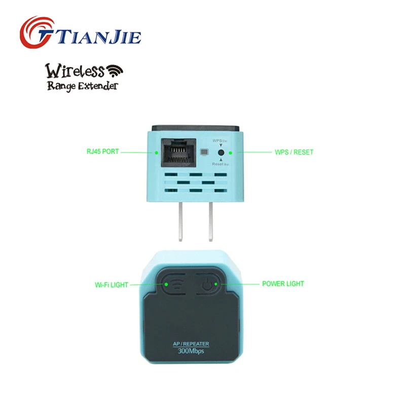 Беспроводной Wi fi ретранслятор TianJie удлинитель 300 Мбит/с усилитель 802.11N/B/G сигнала