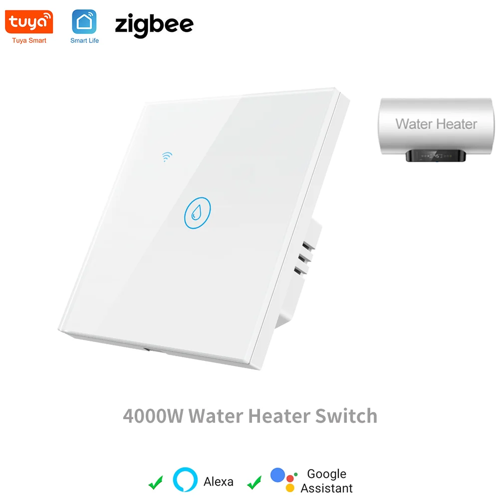 

Переключатель для водонагревателя Tuya Zigbee, дистанционное управление через приложение для умного дома, стандарт ЕС, Великобритании, работа с ...