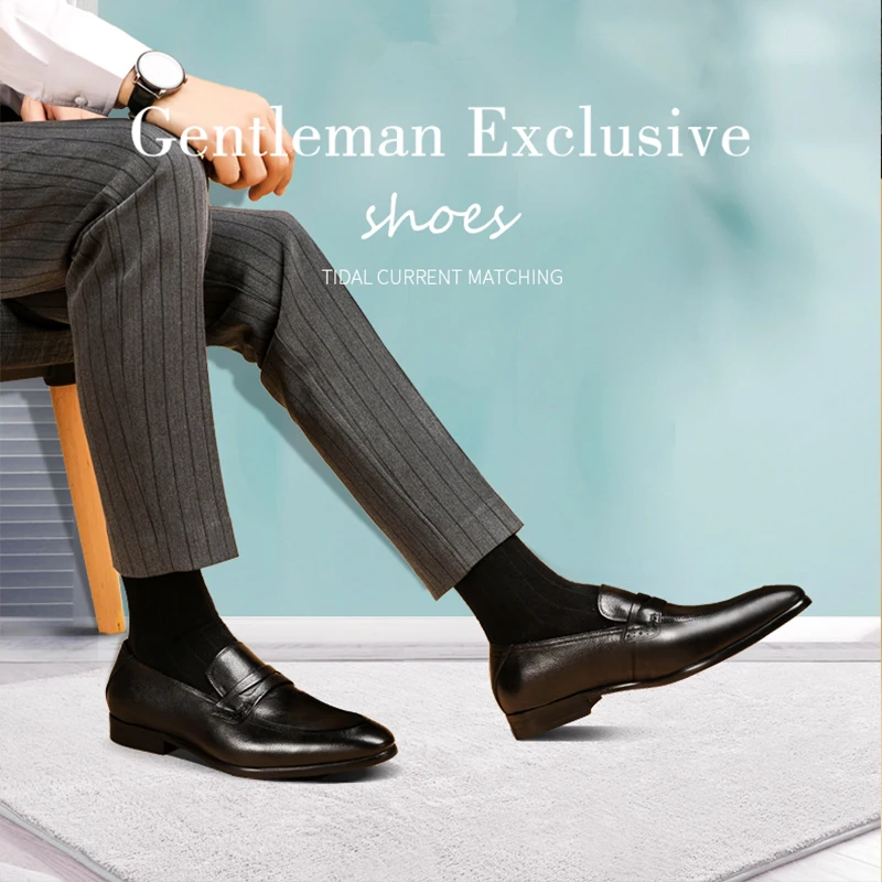 Мужские кожаные туфли Деловые модельные брендовые из натуральной воловьей кожи