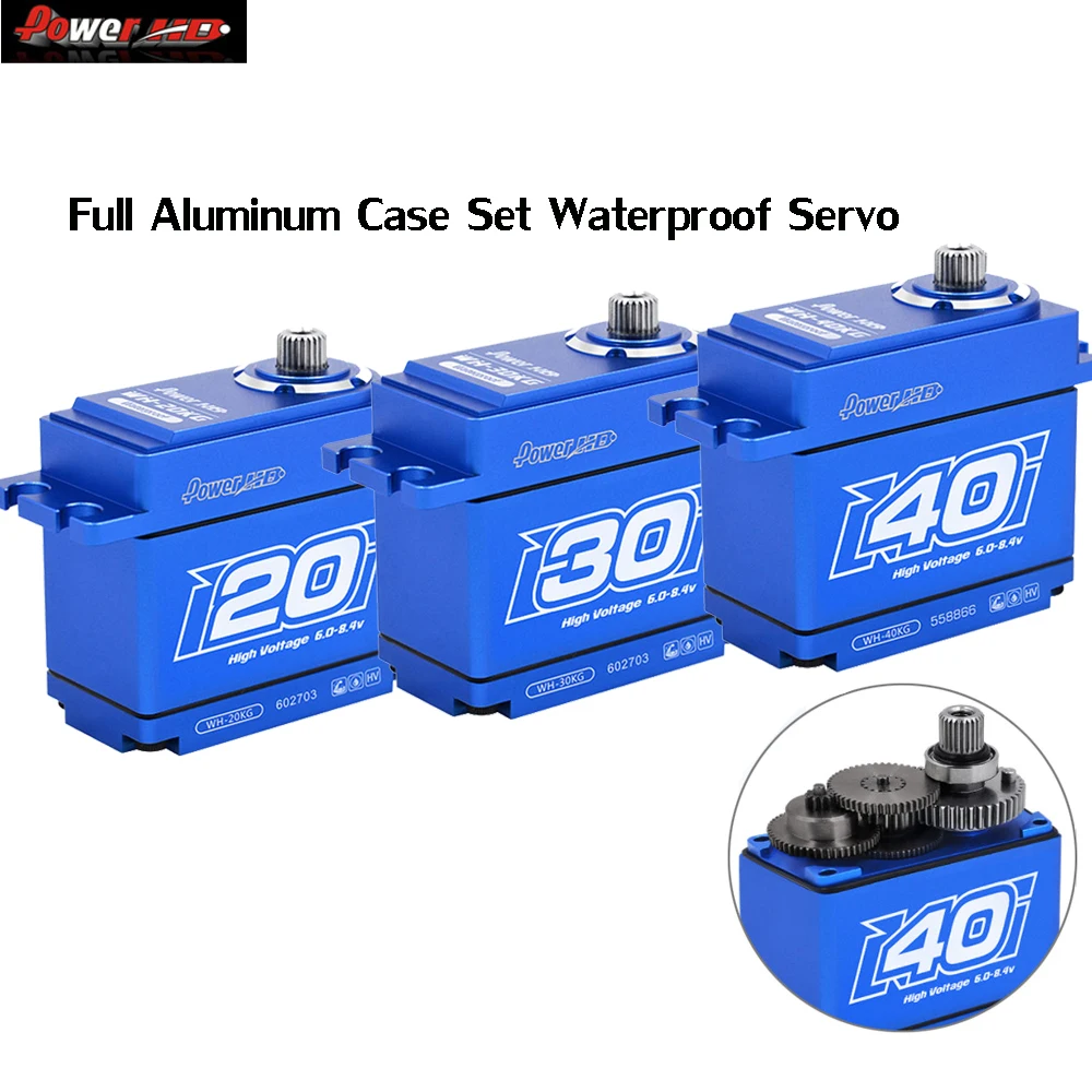 

Power HD WH20 30 40 6.0-8.4V Large Torque Full Aluminum Case Waterproof Digital Servo Compatible With TRX4/KM5 For RC Car Parts